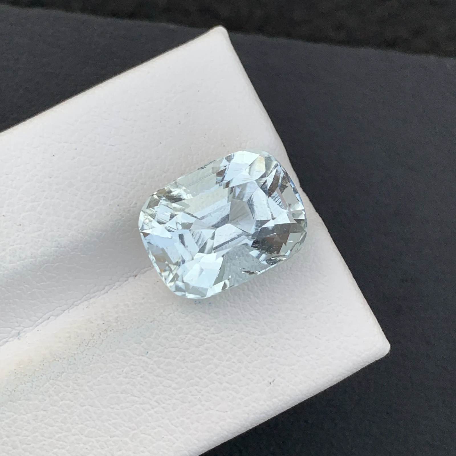 Natural Light Blue Aquamarine 8.75 Carat Cushion Faceted Loose Gemstone description — view 1